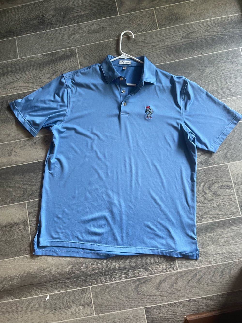 Peter Millar Sky Blue Polo with Embroidered Crest